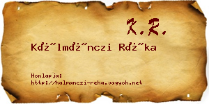 Kálmánczi Réka névjegykártya