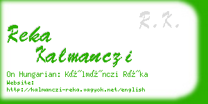 reka kalmanczi business card